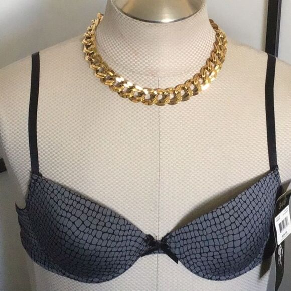34B Marilyn Monroe Signature Padded Plunge Push-Up Demi Bra Feminine Y2K Casual - Picture 1 of 9